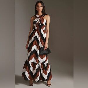 🥥Anthropologie Plenty by Tracy Reese Printed Halter Maxi Dress, M